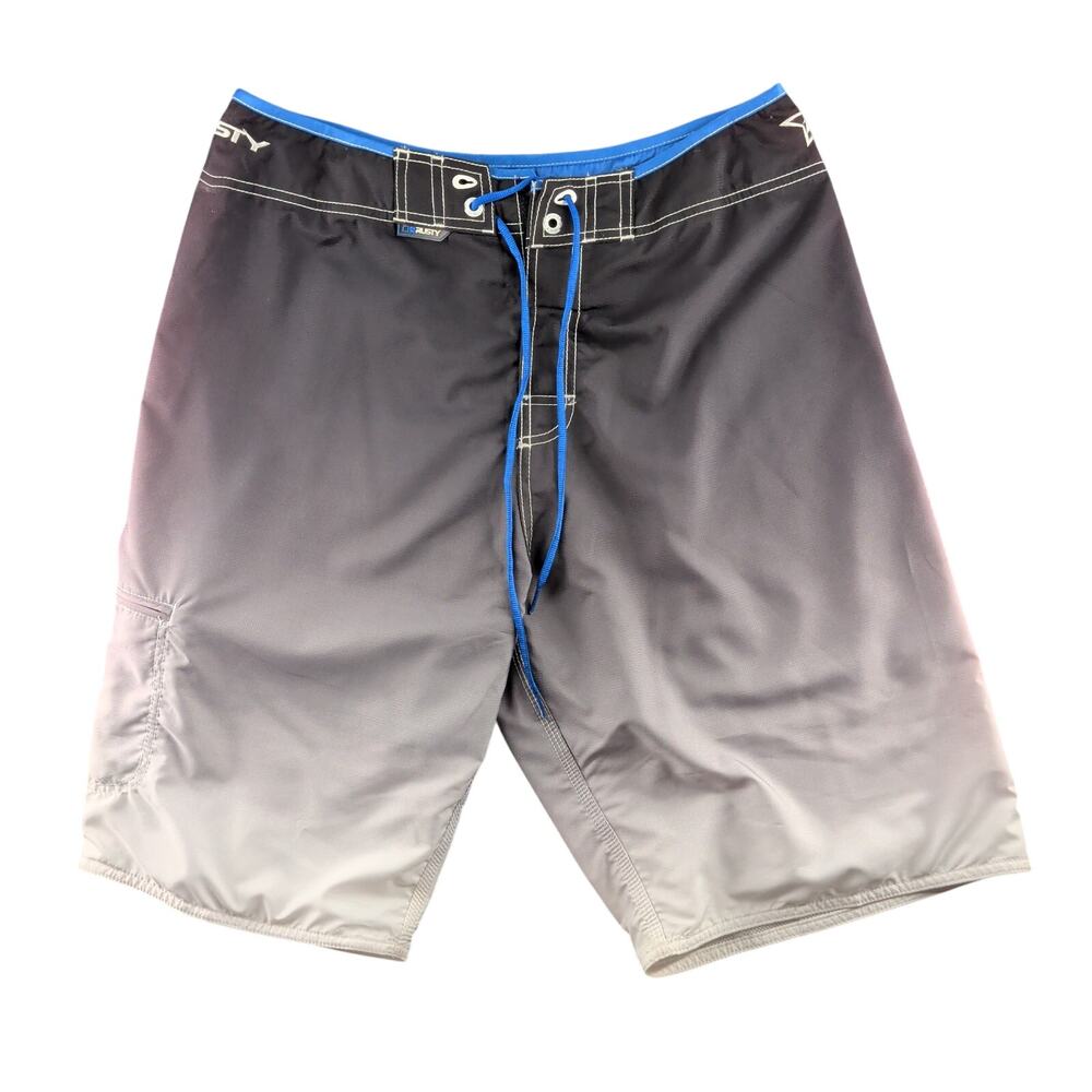Vintage Y2K Rusty Board Shorts Men's 34 Gradient Surf Swim Trunks Beach Skater